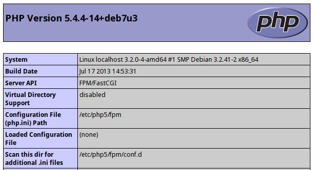Setup Nginx Php FPM Apc Mariadb On Debian 7