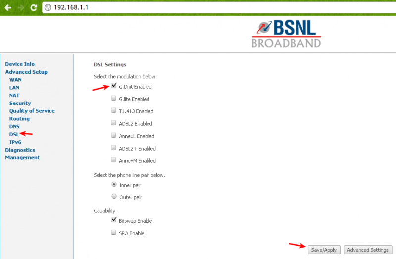 bsnl solução de problemas de banda larga 711