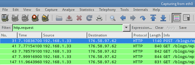 How to Sniff Http Post data with Wireshark