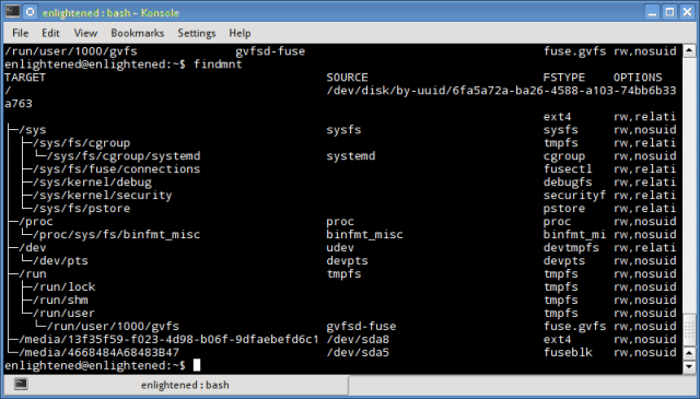 findmnt linux command