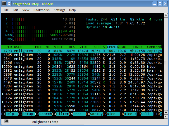 linux htop command