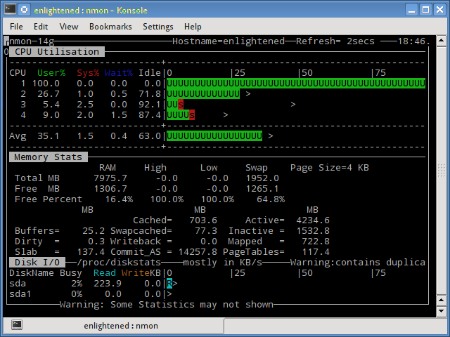 linux nmon command