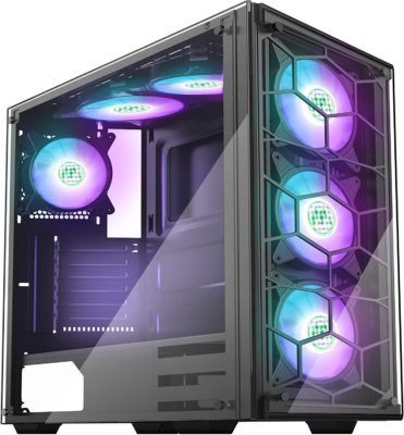 Gaming Computer Case with Tempered Glass