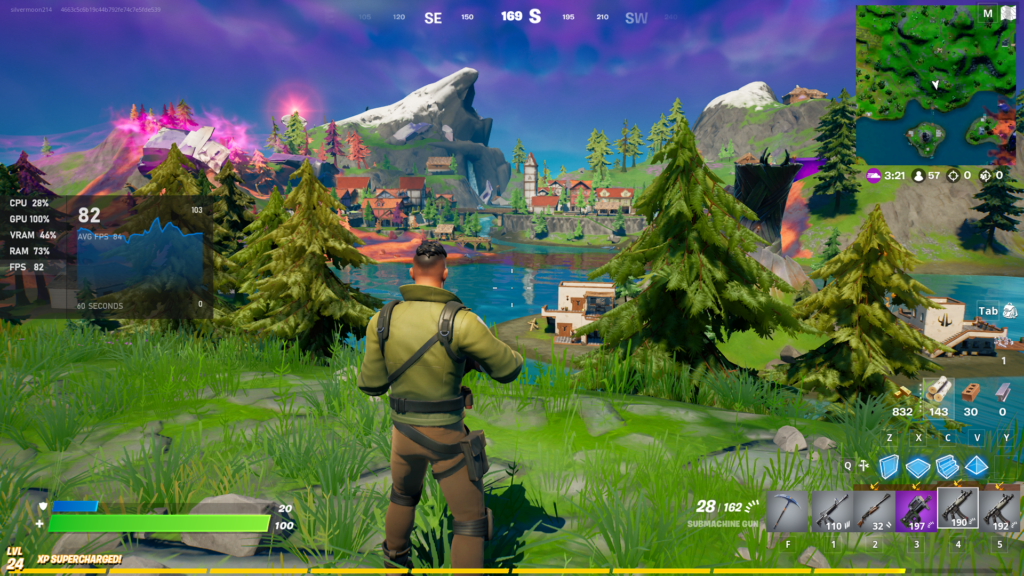 Fortnite FPS Asus TUF A17 FA706QM-HX008TS