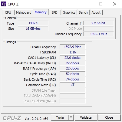 CPU-Z Memory Timings on Windows