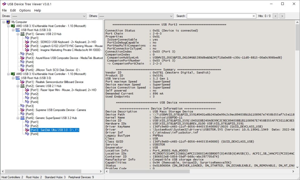 USB Device Tree Viewer