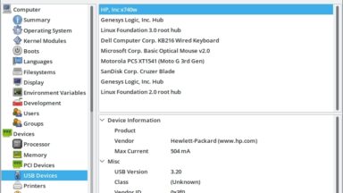 HardInfo USB Device Details on Ubuntu