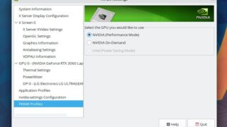 Nvidia Settings Prime Profiles - Performance Mode on Ubuntu