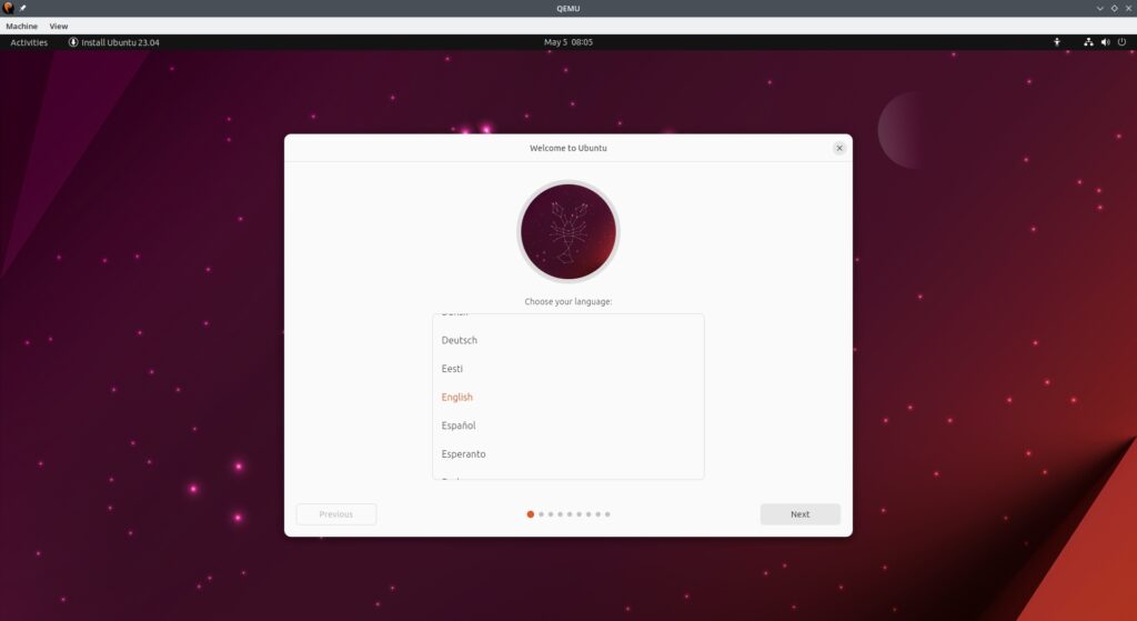 Ubuntu 23.04 Live Installer Qemu KVM