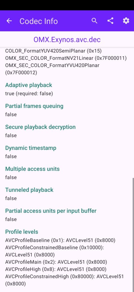 Samsung M30 Codec OMX Exynos AVC Decoder