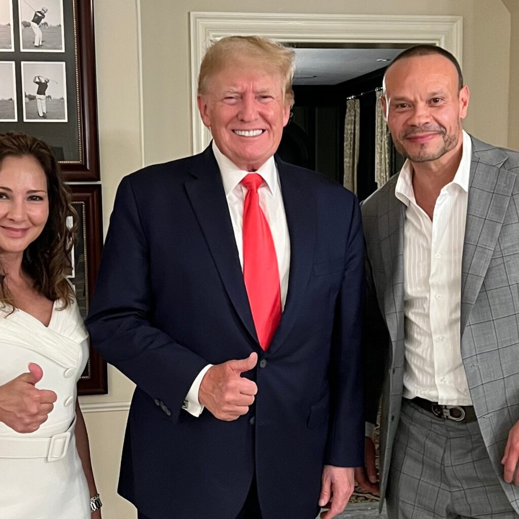Dan Bongino and his wife Paula at a dinner with President Donald Trump in New Jersey