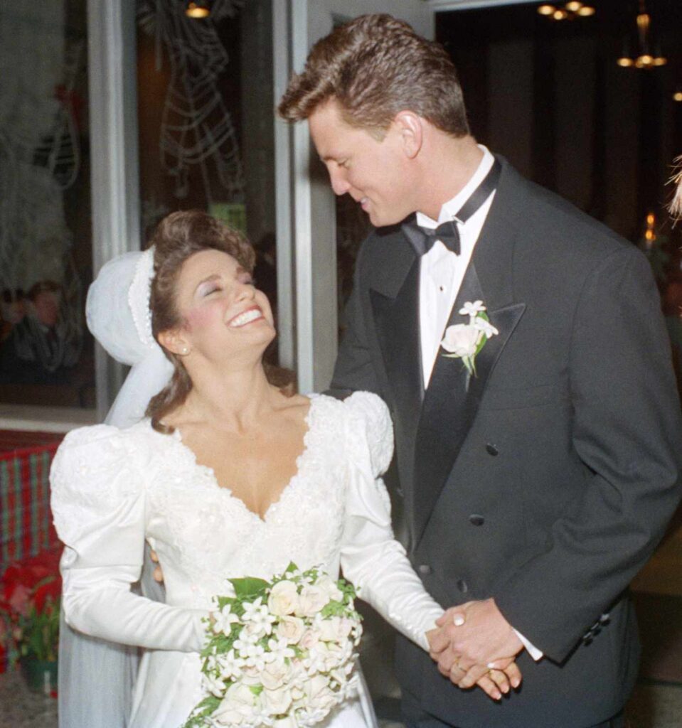 Mary Lou Retton and Shannon Kelley at their wedding